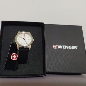 Wenger Women’s Watch with White Dial and Black Silicon Strap